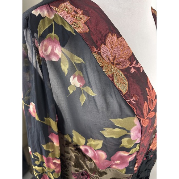 Spencer Alexis Floral Embroidered Cardigan Top Plus Size 2X Boho Fairy Artsy - Picture 13 of 15